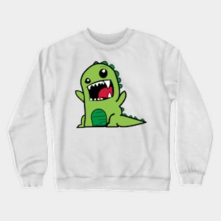 Scary green dinosaur Crewneck Sweatshirt